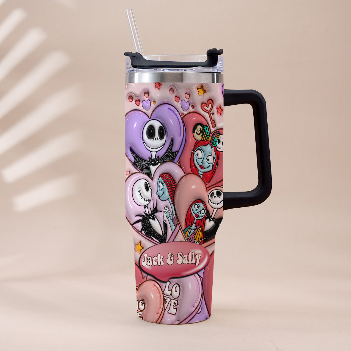 Personalized Tumbler With Handle for Couples | Unique Gift Idea Tumbler With Handle GradoCreations