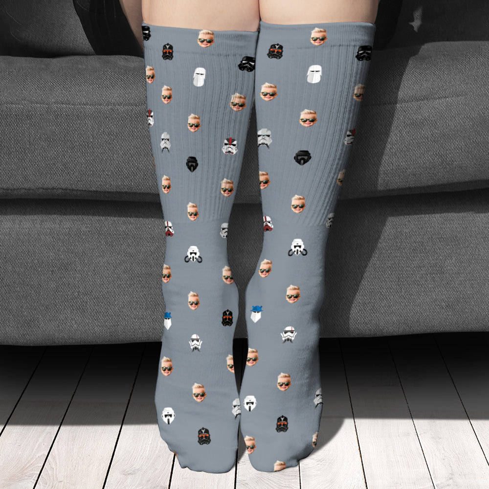 Personalized Dad Socks with Custom Photos for Father's Day Gift Socks GradoCreations