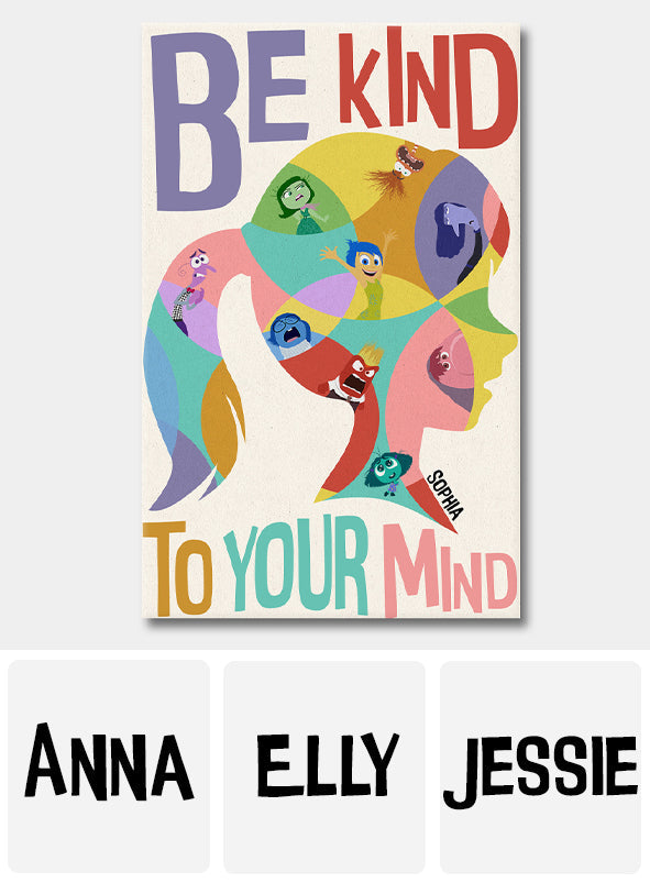 Personalized Be Kind to Your Mind Canvas Art Gift for Graduation Canvas And Poster GradoCreations