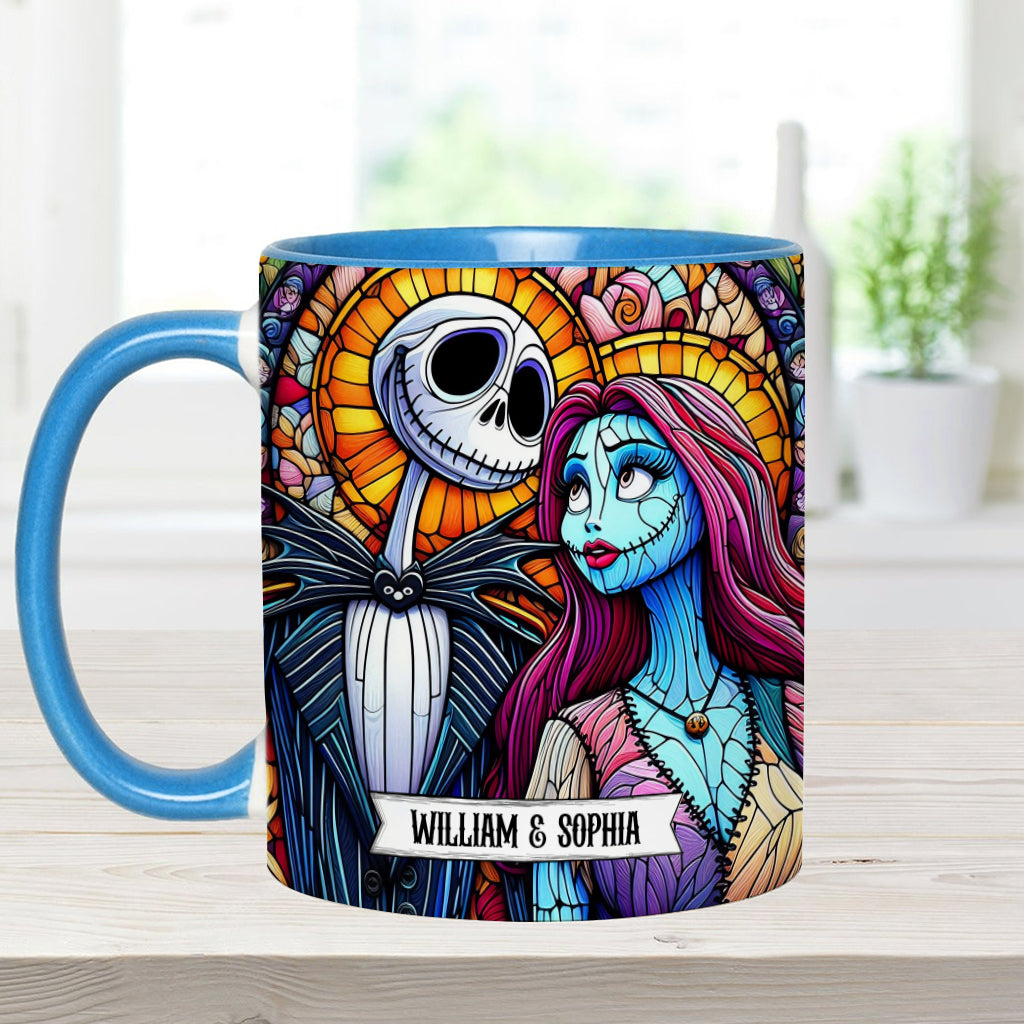 Personalized Jack and Sally Accent Mug Custom Couples Gift Accent Mug GradoCreations