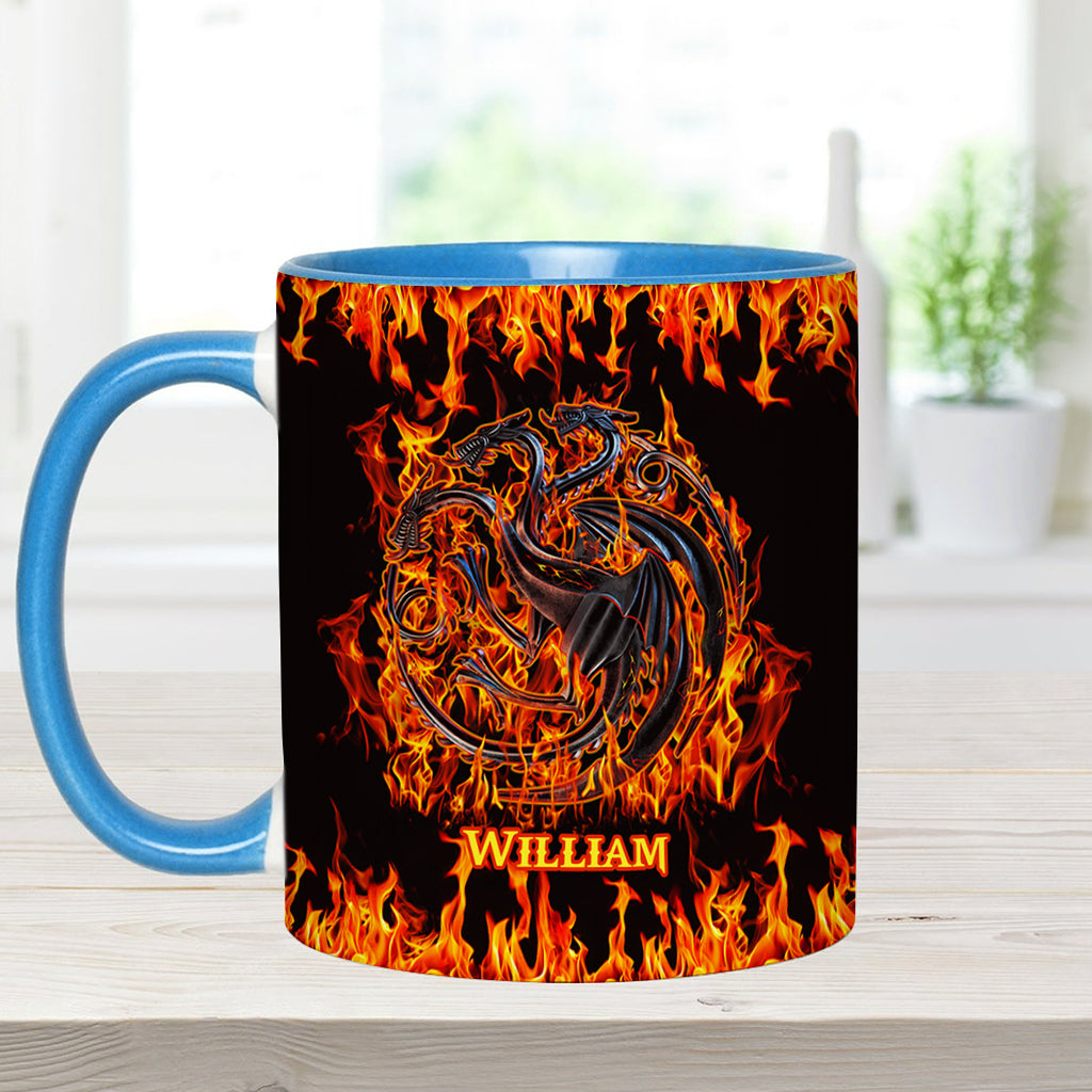 Personalized Fire & Blood Game Accent Mug Custom Name Gift Accent Mug GradoCreations