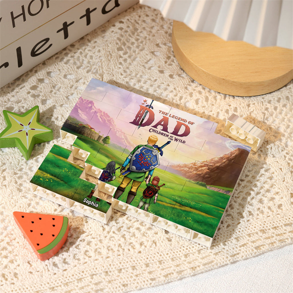 Personalized Building Brick Block Unique Gift for Dad One-sided Rectangle Building Brick Blocks GradoCreations