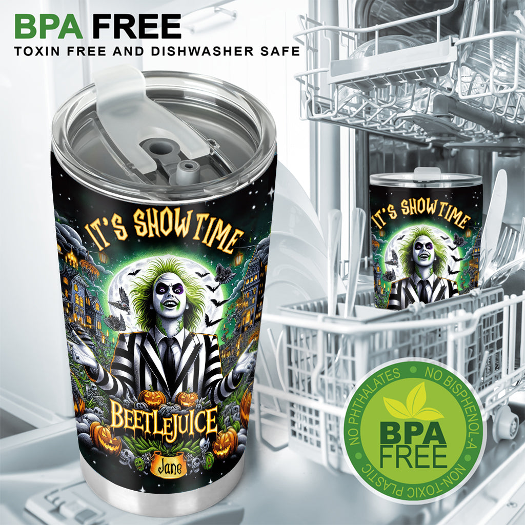 Personalized Halloween Tumbler Custom Name Gift for Beetlejuice Fan Tumbler GradoCreations