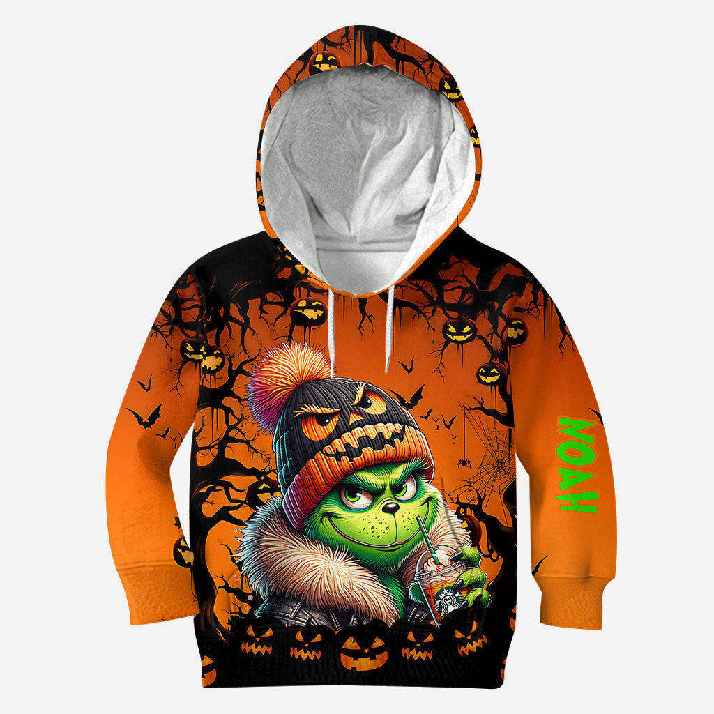 Personalized Halloween Grinch Hoodie & Leggings Set Gift Hoodie & Leggings GradoCreations