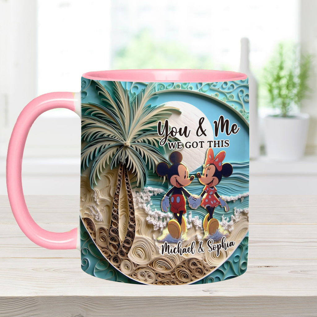 Personalized Couple Beach Scene Accent Mug Custom Names Gift Accent Mug GradoCreations