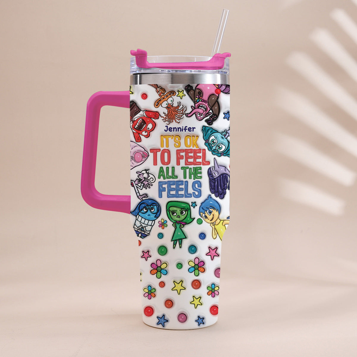 Personalized Insulated Tumbler with Handle - Custom Name Gift for Kids Tumbler With Handle GradoCreations