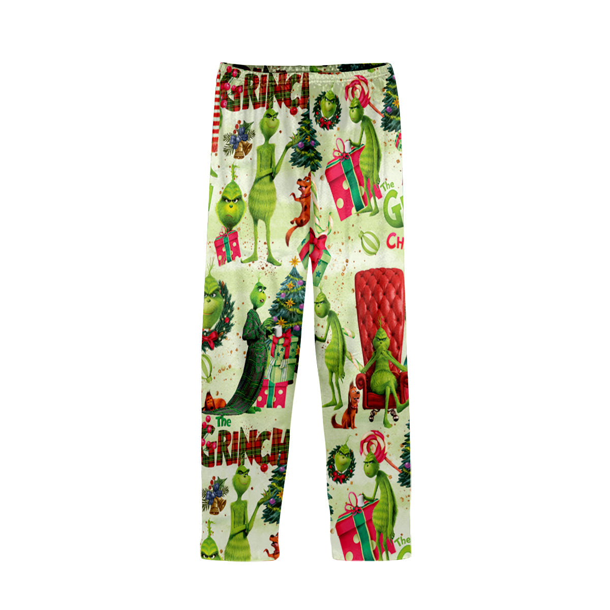 Personalized Grinch Christmas Button Down Pajamas for Couples Button Down Pajamas GradoCreations