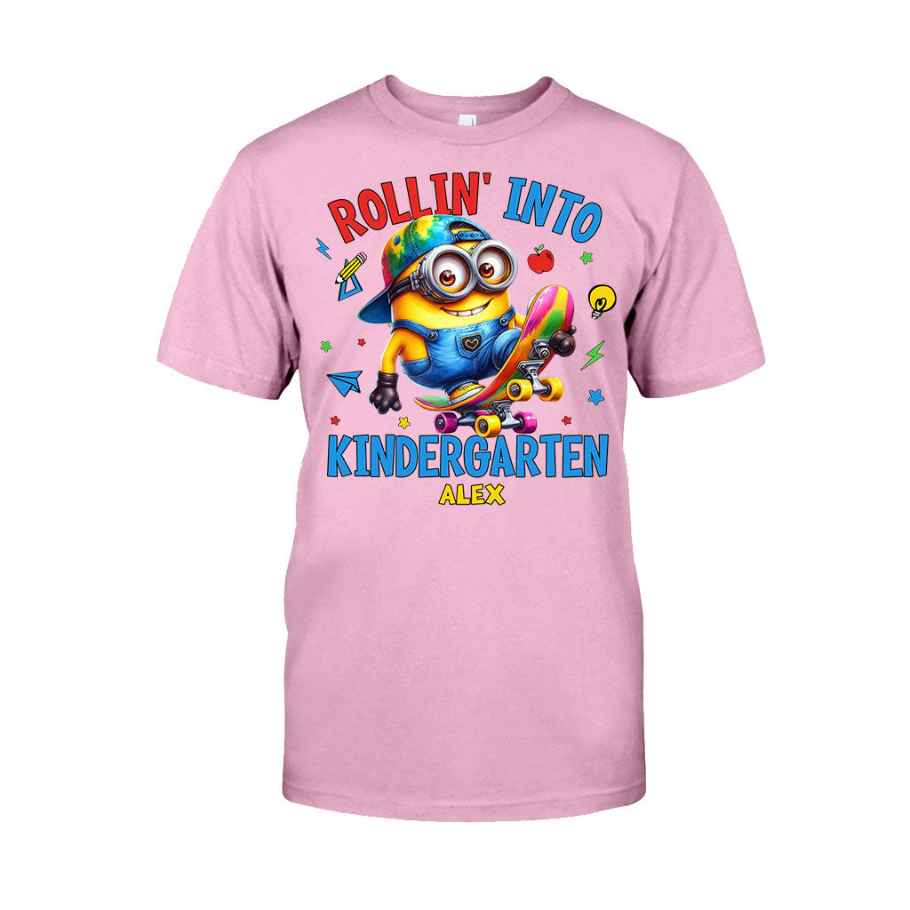 Personalized Kids T-Shirt Rollin Into Kindergarten Custom Name T-shirt & Hoodie GradoCreations