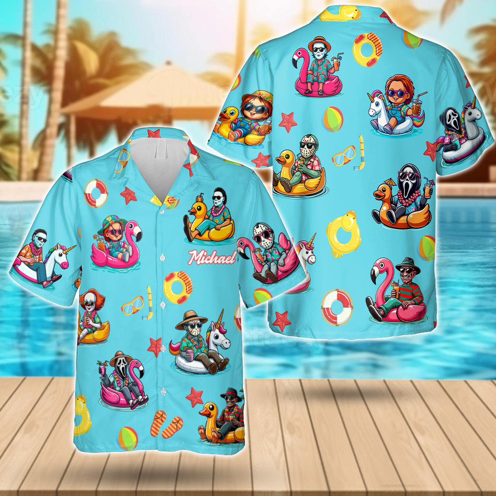 Personalized Horror Hawaiian Shirt Custom Name Gift for Him Hawaiian Shirt GradoCreations