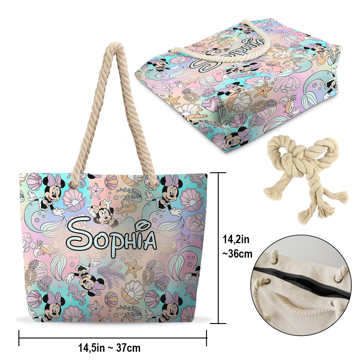 Personalized Canvas Beach Bag with Custom Design for Kids Beach Bag GradoCreations