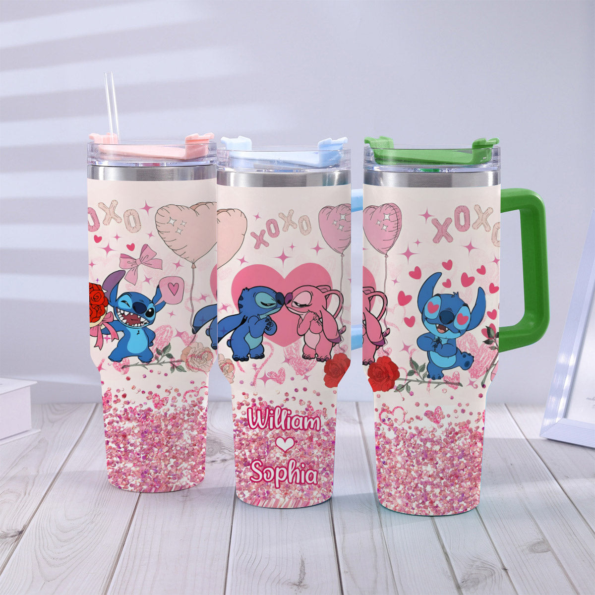 Personalized Ohana Tumbler with Handle Custom Name Gift for Couples Tumbler With Handle GradoCreations