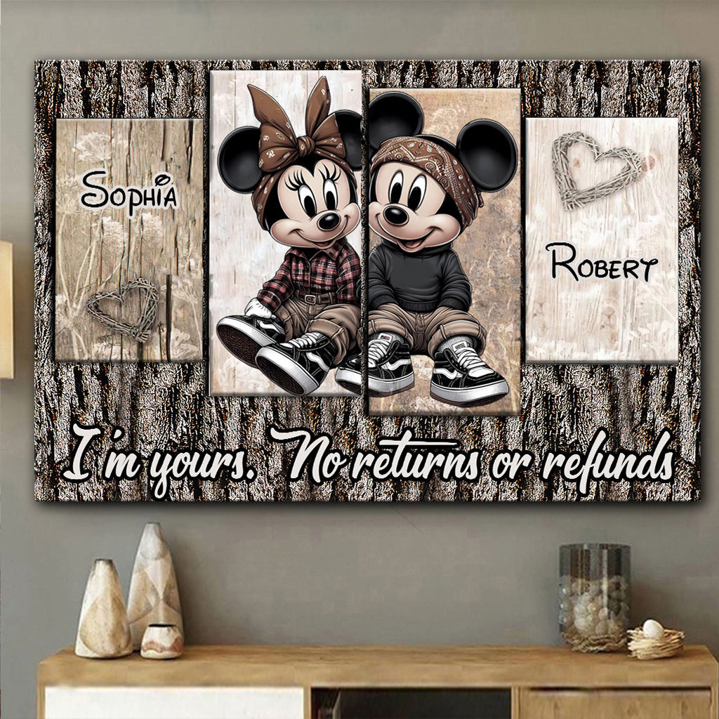 Personalized Mouse Mickey Minnie Canvas Art Gift for Couple Canvas And Poster GradoCreations