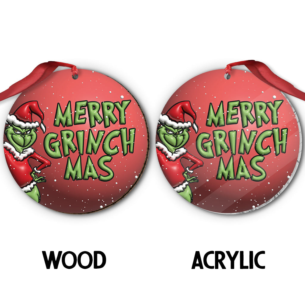 Personalized Merry Grinchmas Christmas Ornament Gift for Family Ornament GradoCreations
