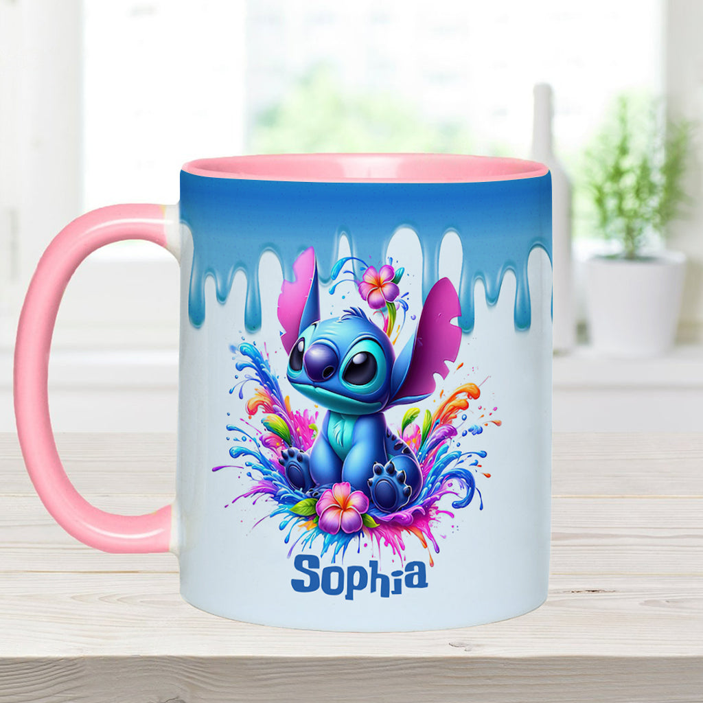 Personalized Blue Ohana Accent Mug Custom Name Gift Idea Accent Mug GradoCreations