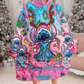 Personalized Merry Stitchmas Blanket Hoodie for Kids | Christmas Gift Blanket Hoodie GradoCreations