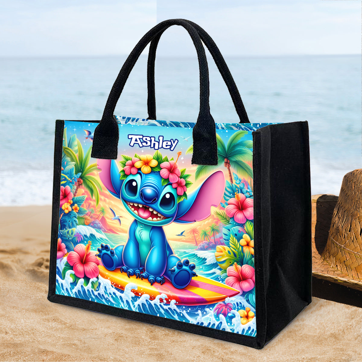 Personalized Ohana Canvas Tote Bag for Mom Beach Gift Canvas Tote Bag GradoCreations