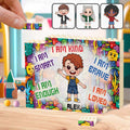 Personalized Kid Building Brick Block Customized Gift Idea One-sided Rectangle Building Brick Blocks GradoCreations