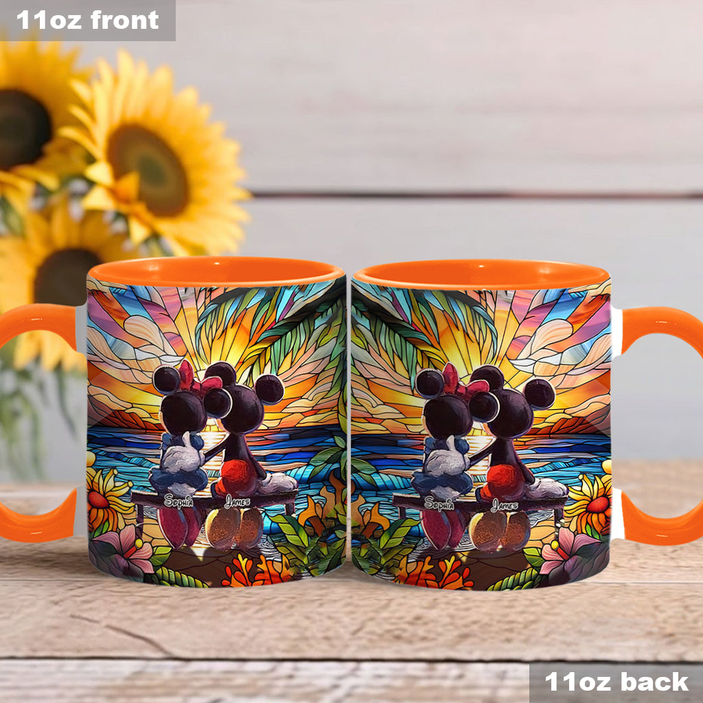 Personalized Sunset Accent Mug Custom Name Gift for Couples Accent Mug GradoCreations
