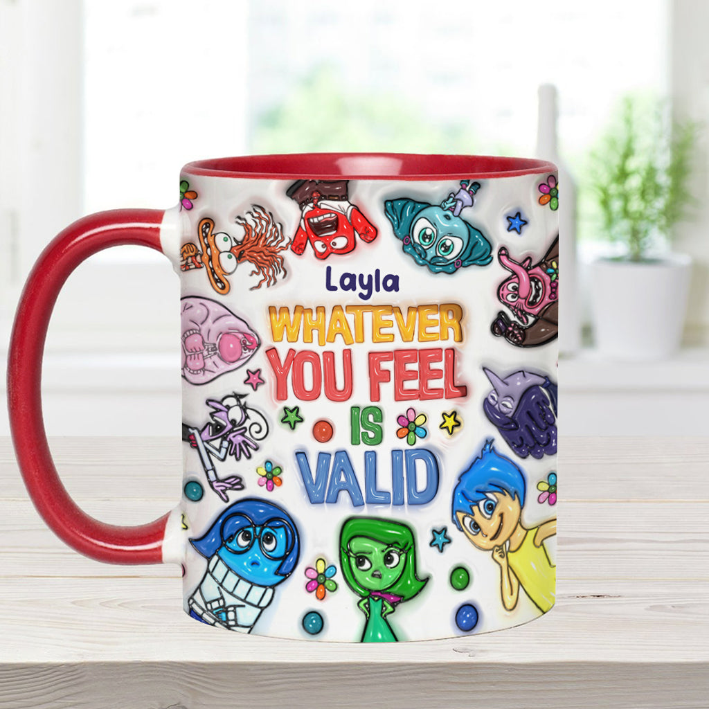 Personalized Accent Mug Whatever You Feel Valid Gift for Kids Accent Mug GradoCreations