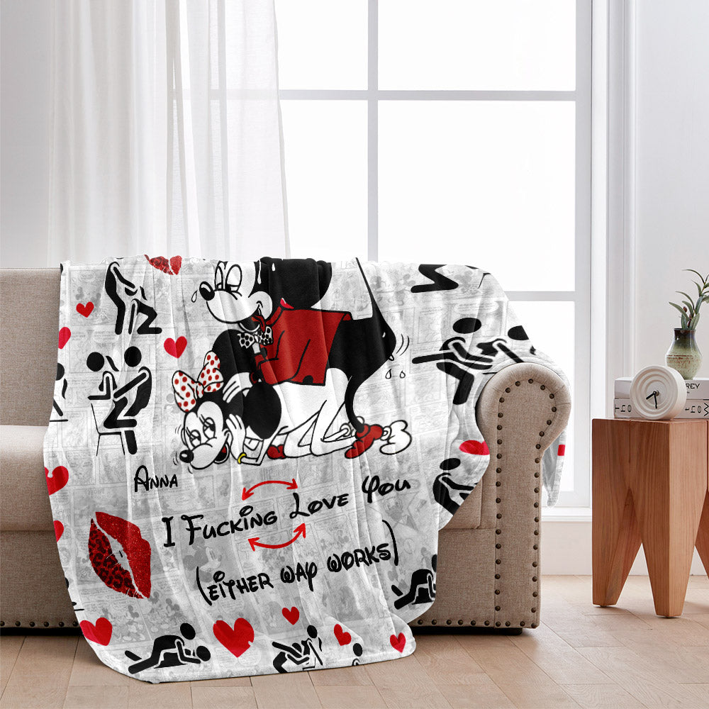 Personalized Funny Couple Blanket Custom Names Romantic Gift Blanket GradoCreations