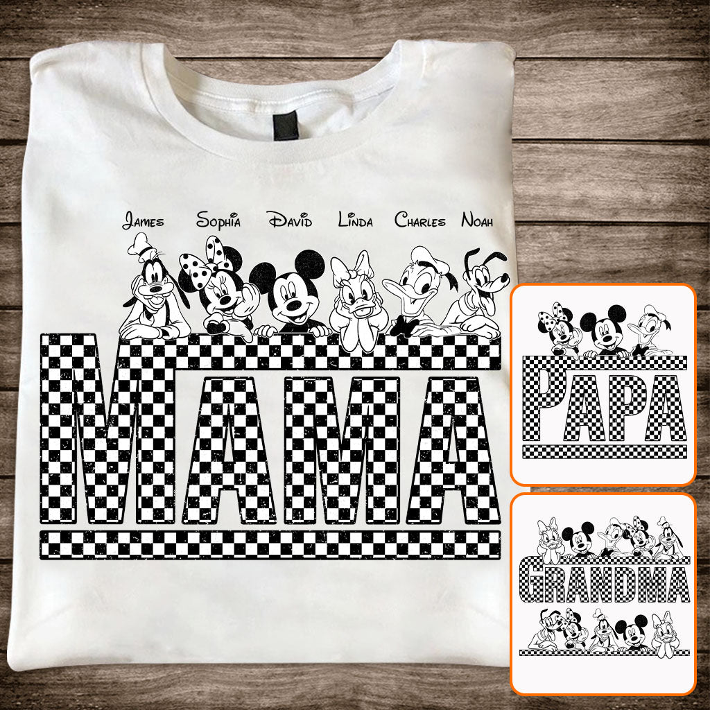 Personalized Vintage Checkered Mouse T-Shirt & Hoodie for Mom and Dad T-shirt & Hoodie GradoCreations