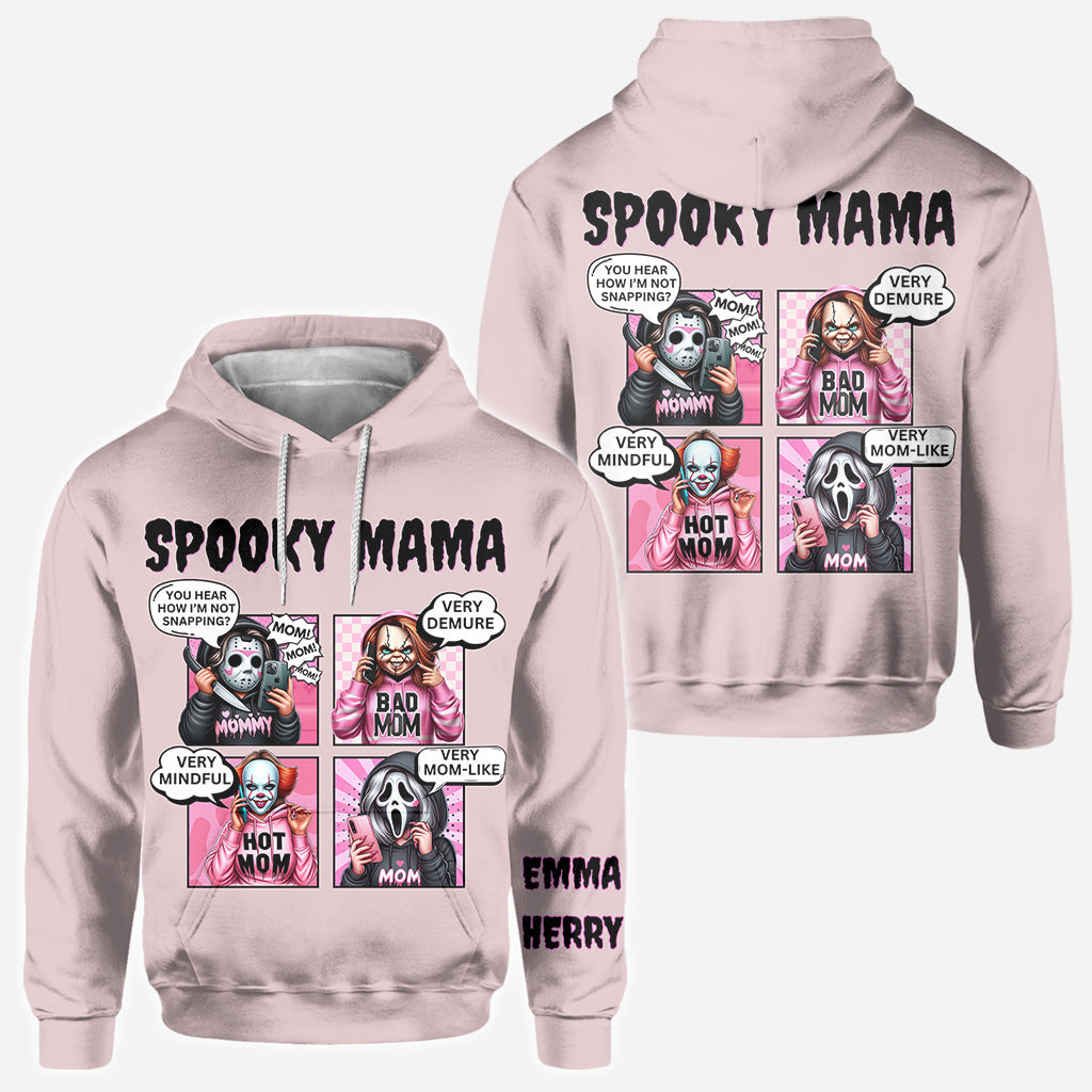 Personalized Spooky Mama All Over Shirt Custom Name Gift for Mom All Over Shirt GradoCreations