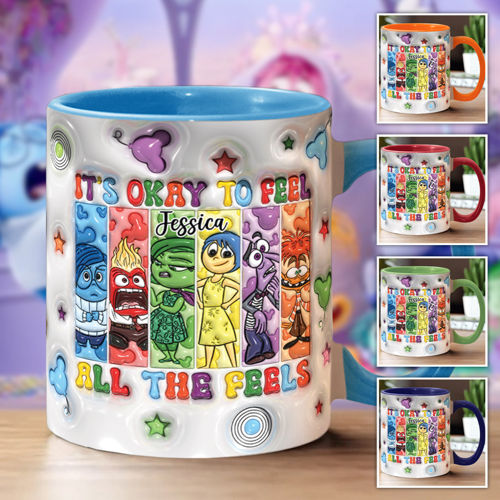 Personalized Accent Mug It's Okay To Feel All The Feels Gift for Birthday/Graduation Accent Mug GradoCreations