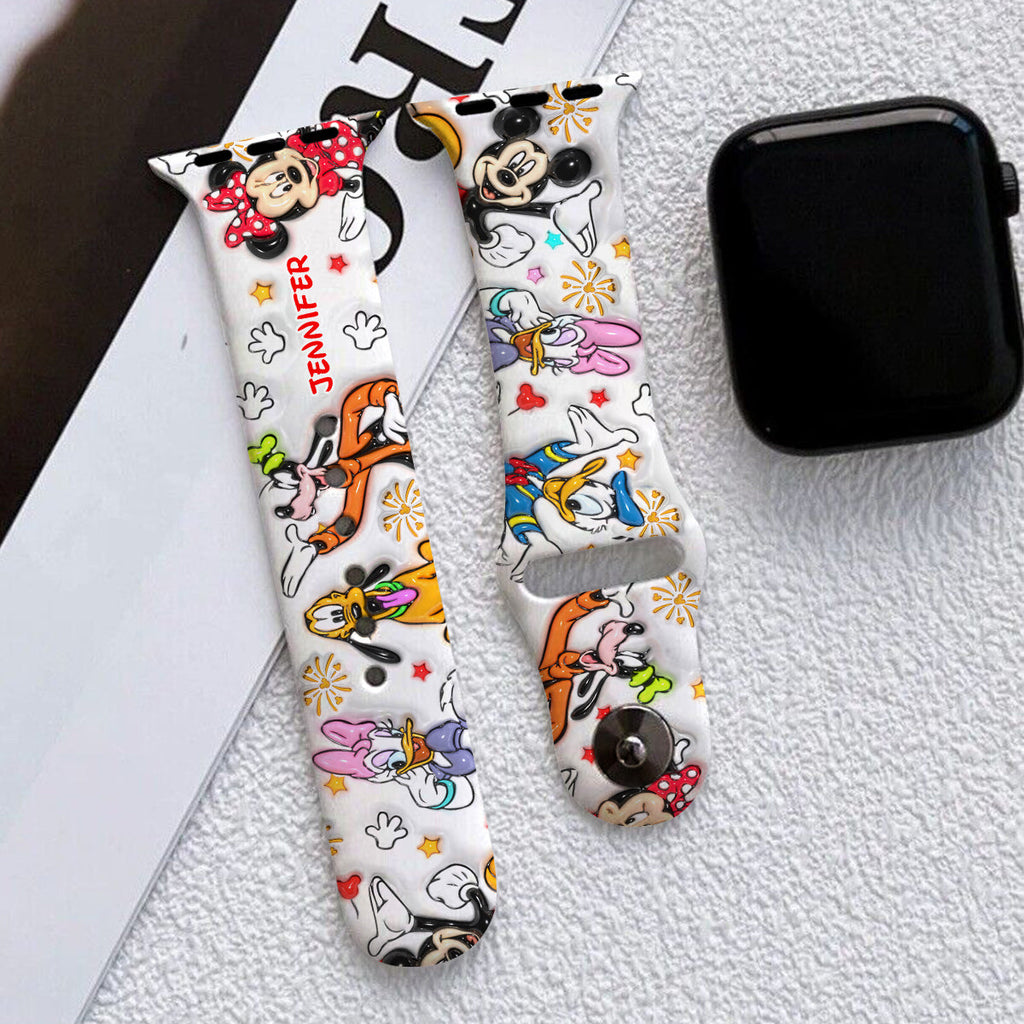 Personalized Puffy Mouse Ears Apple Watch Band Custom Name Gift Apple Watch Band GradoCreations
