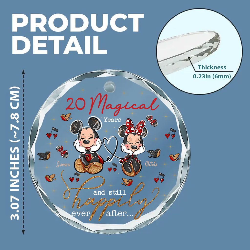 Personalized Round Glass Ornament Custom Love Gift for Couples Round Shaped Glass Ornament GradoCreations