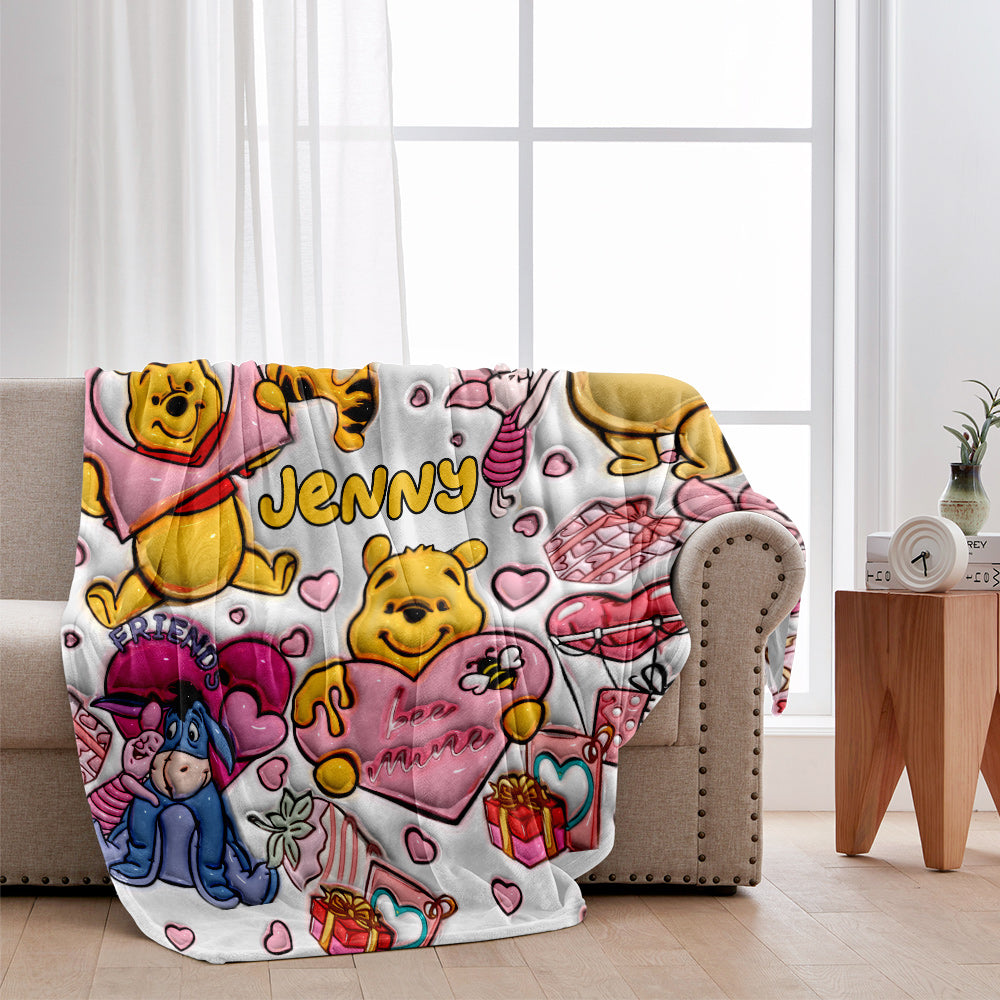 Personalized Winnie the Pooh Mouse Blanket Unique Gift for Loved Ones Blanket GradoCreations
