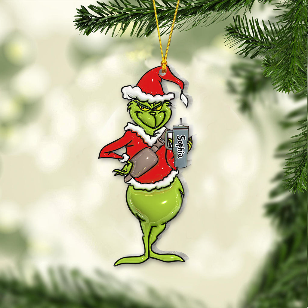 Personalized Grinch Christmas Ornament Custom Name Gift Ornament GradoCreations
