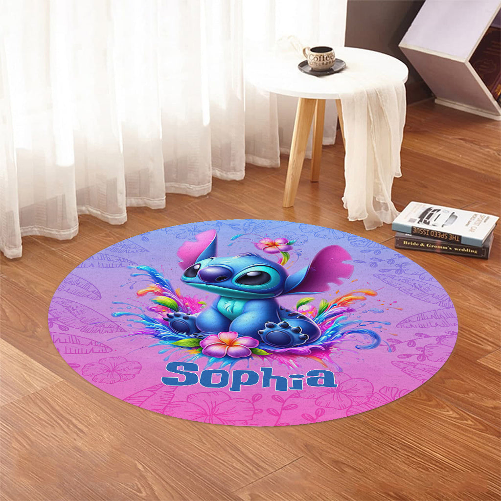 Personalized Ohana Round Rug Custom Name Fun Décor Gift Round Rug GradoCreations