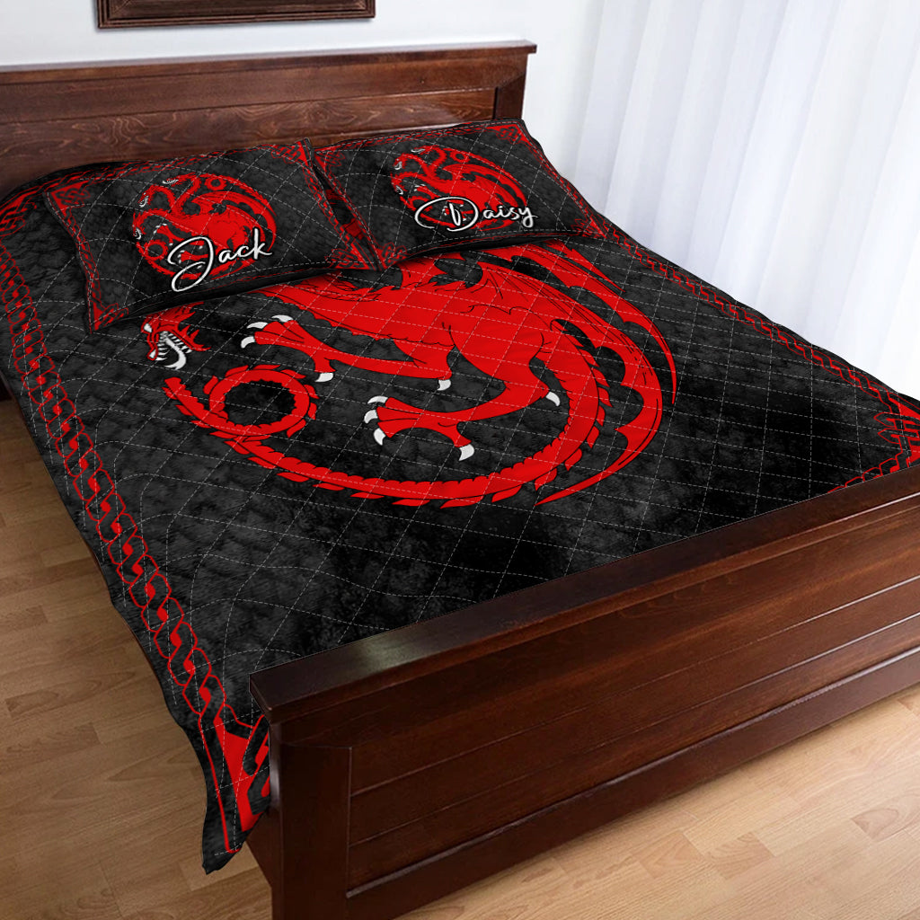 Personalized Dragons Game Quilt Set Custom Names Gift Idea Quilt Set GradoCreations