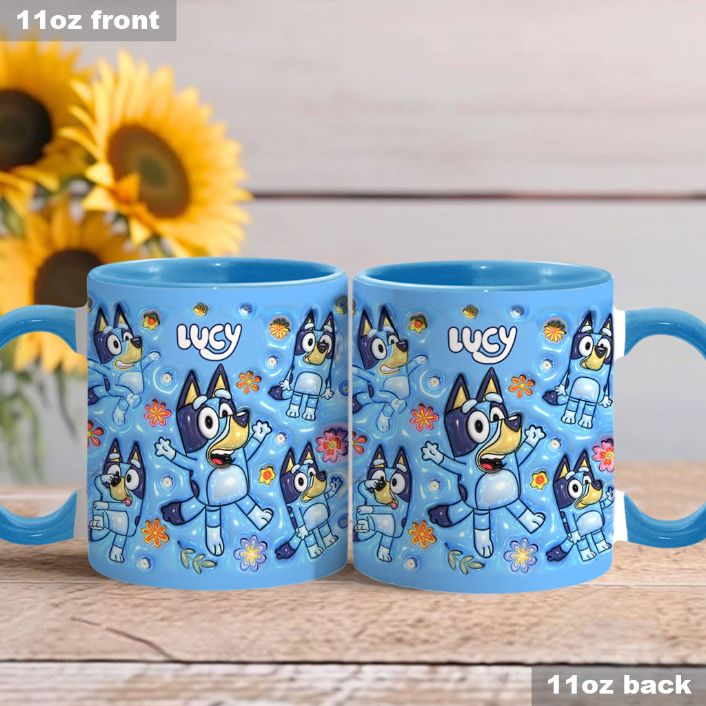 Personalized Dog Accent Mug Custom Name Unique Gift for Kids Accent Mug GradoCreations