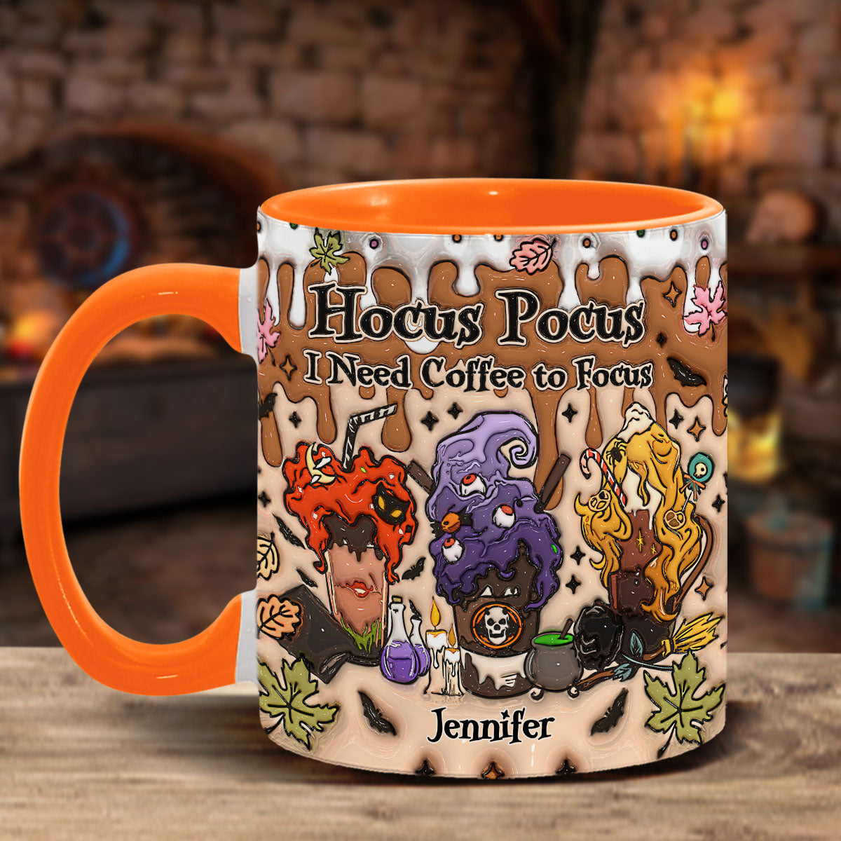 Personalized Three Witches Accent Mug for Fall Coffee Lovers Accent Mug GradoCreations