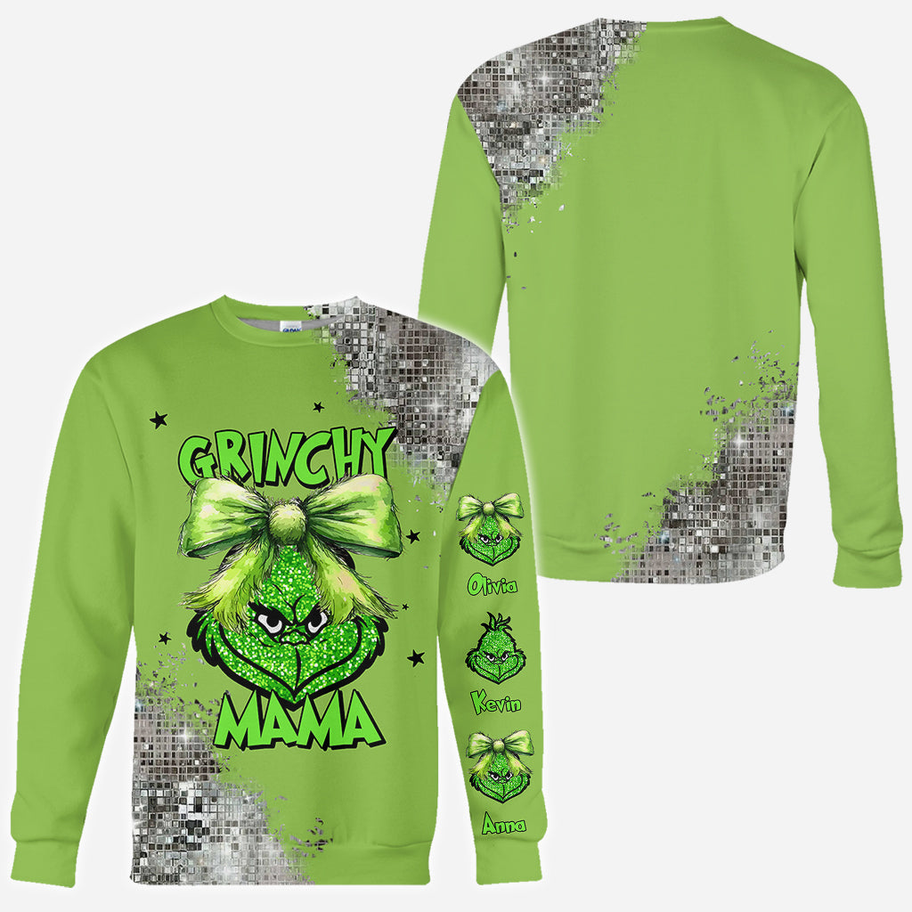Personalized Grinch All Over Shirt Custom Christmas Gift for Mom All Over Shirt GradoCreations