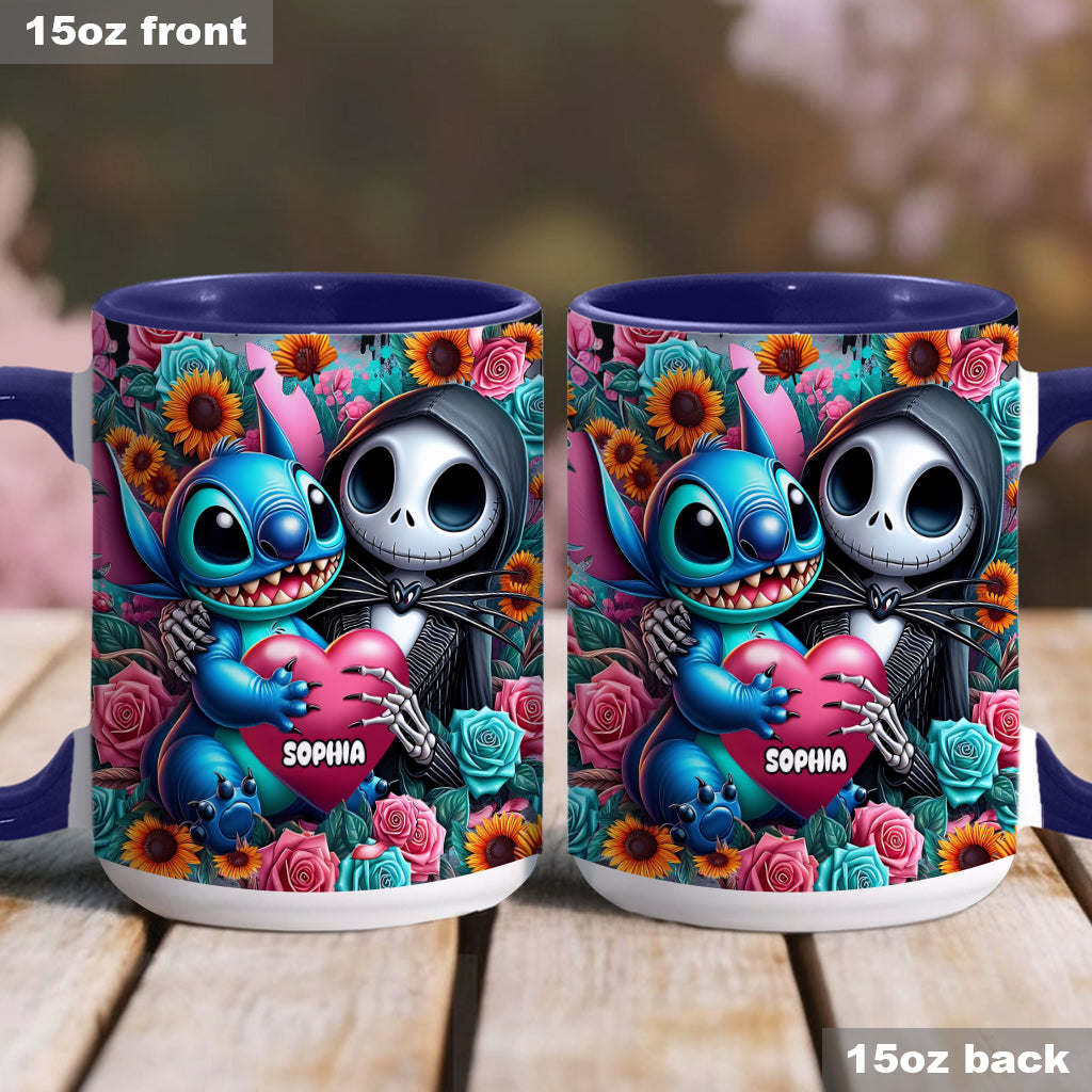 Personalized Nightmare Accent Mug Custom Name Gift for Halloween Accent Mug GradoCreations