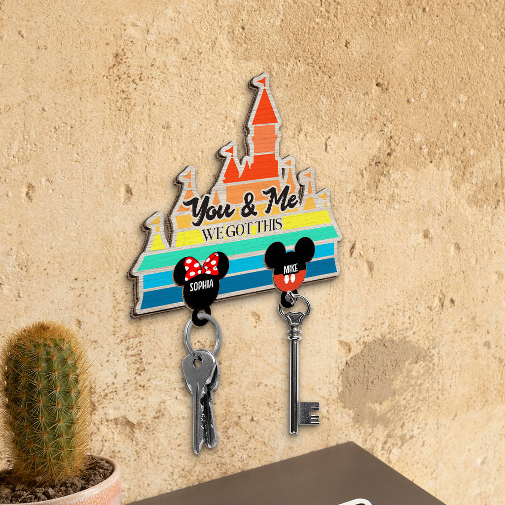 Personalized Wooden Key Holder with Names for Couples Key Holder GradoCreations