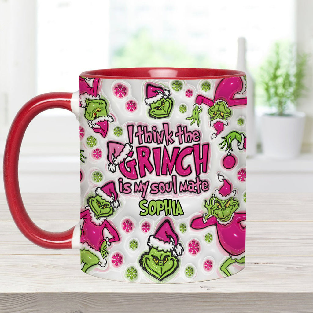 Personalized Grinch Accent Mug Custom Name Christmas Gift Accent Mug GradoCreations