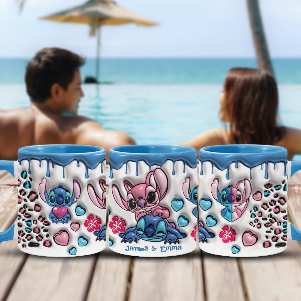 Personalized Ohana Accent Mug Custom Name Gift for Couples Accent Mug GradoCreations