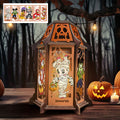 Personalized Halloween Wooden Lantern with Custom Name Decor Laser Cut Lantern GradoCreations