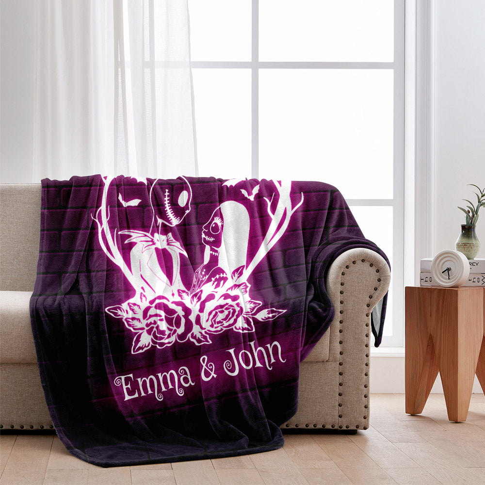 Personalized Nightmare Blanket Custom Couples Gift for Halloween Blanket GradoCreations