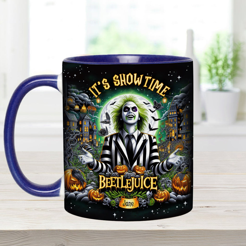 Personalized Beetlejuice Accent Mug Custom Name Gift for Halloween Accent Mug GradoCreations
