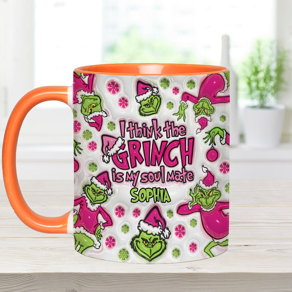 Personalized Grinch Accent Mug Custom Name Christmas Gift Accent Mug GradoCreations
