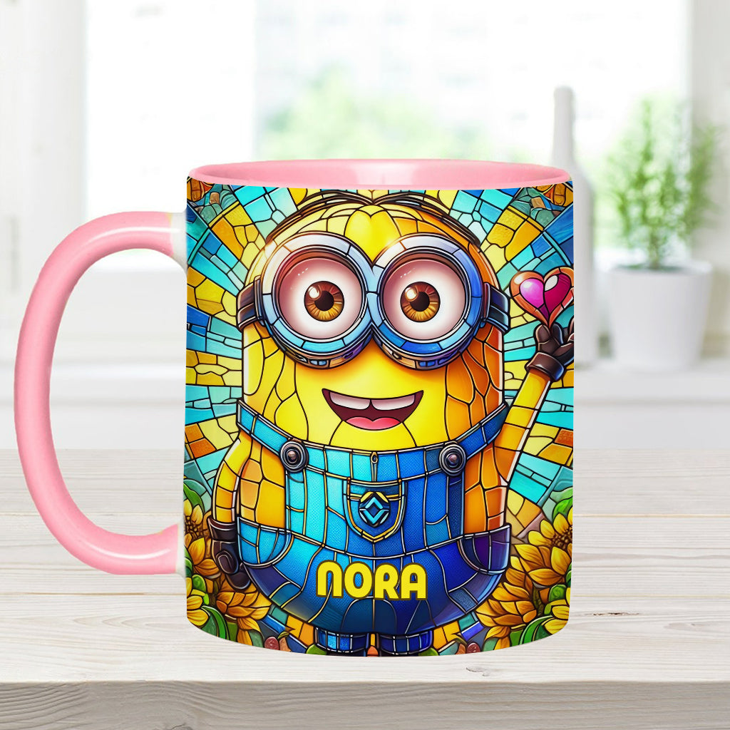 Personalized Minion Accent Mug Custom Name Gift for Kids Accent Mug GradoCreations