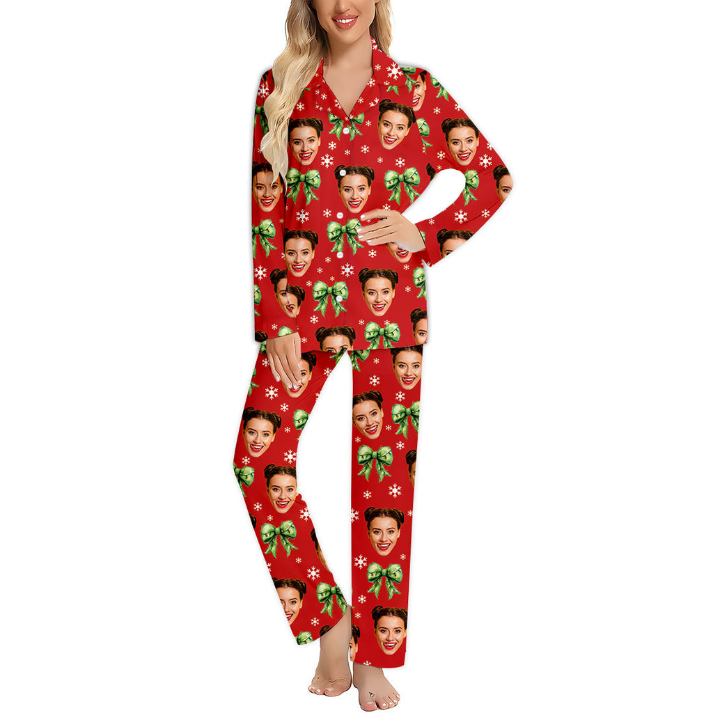 Personalized Christmas Button Down Pajama Set Cute Gift Idea Button Down Pajamas GradoCreations