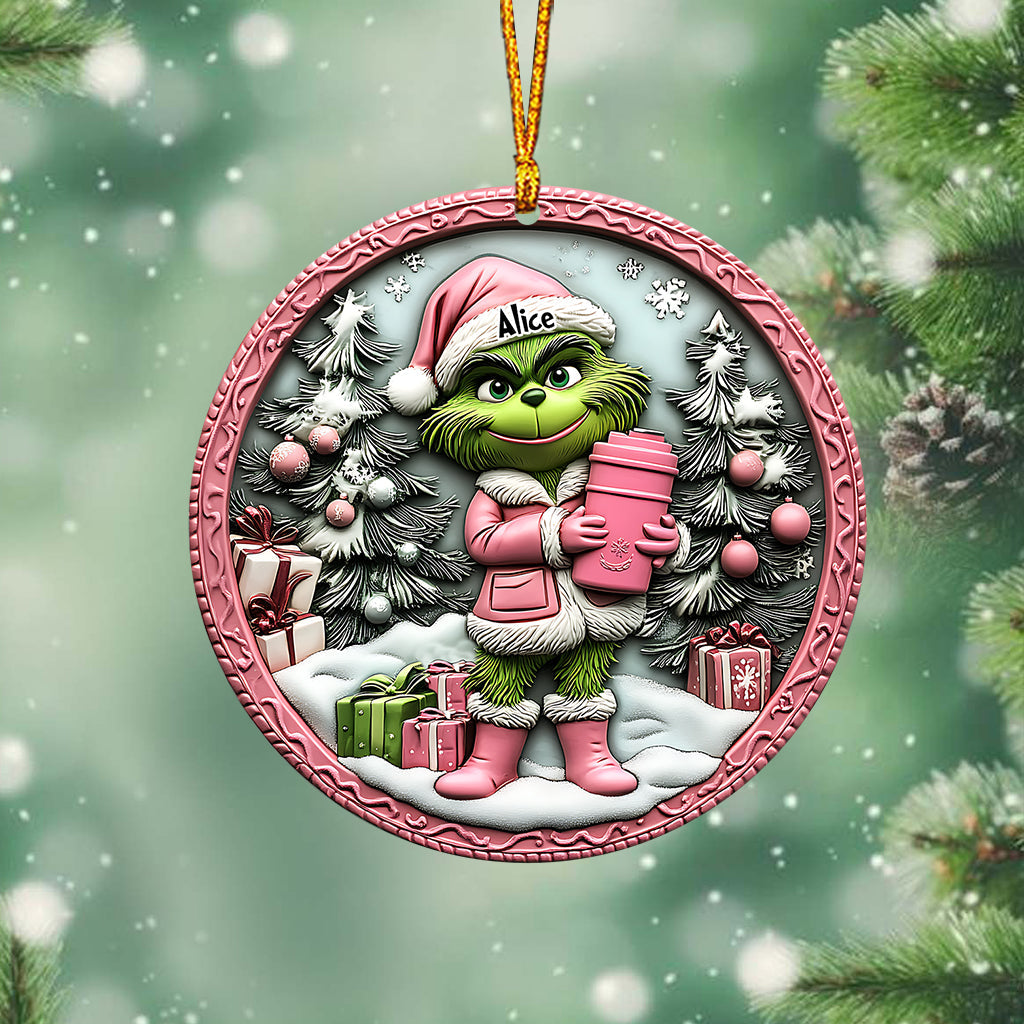 Personalized Grinch Christmas Ornament Custom Name Gift Ornament GradoCreations