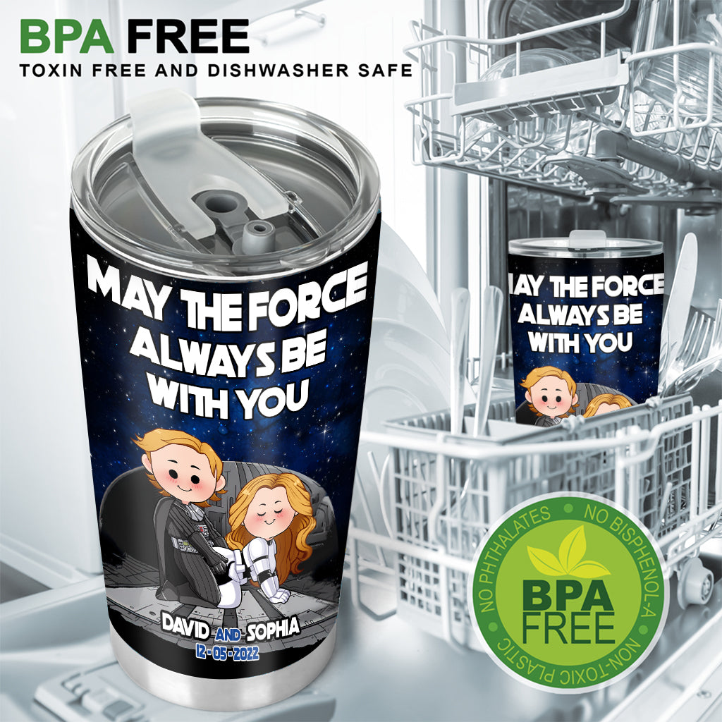 Personalized Star Wars Tumbler May The Force Be With You Gift for Couples Tumbler GradoCreations