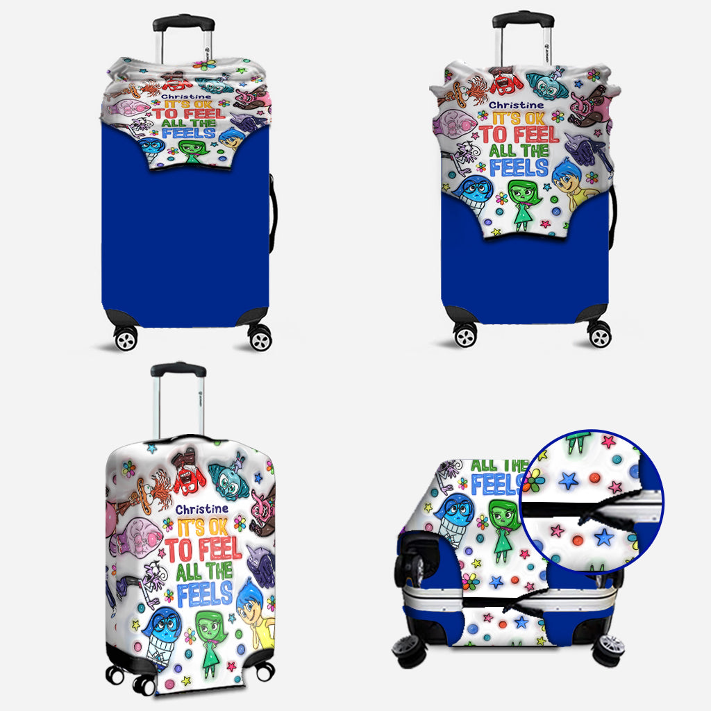 Personalized Luggage Cover Custom Name Colorful Design Gift Luggage Cover GradoCreations