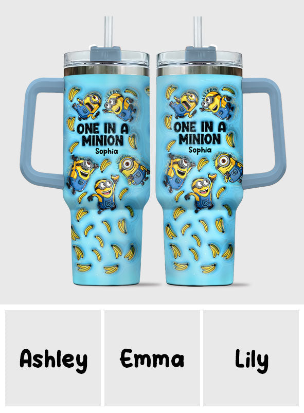 Personalized Minion Tumbler with Handle - Custom Name Gift Tumbler With Handle GradoCreations
